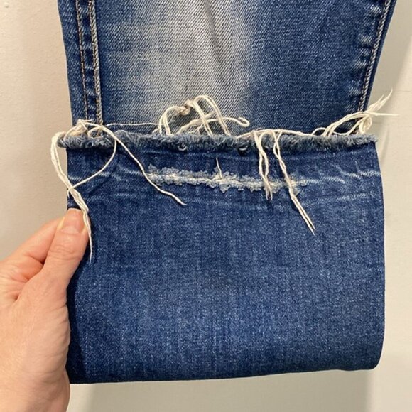 7 For All Mankind Boyfriend Jeans Cropped Bootcut Distressed Jeans Size 27 - Picture 5 of 14